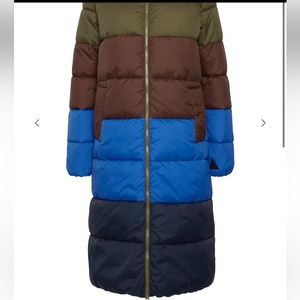 BYOUNG Color Block Long Puffer Coat